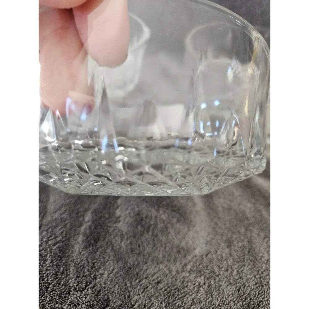 5 Vintage Mcm Arcoroc France Diamond Starburst Clear Glass 5